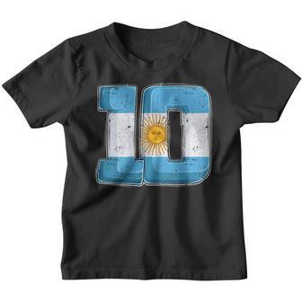 Back Print Argentina Flag 10 Argentines Football Soccer Youth T-shirt - Thegiftio UK