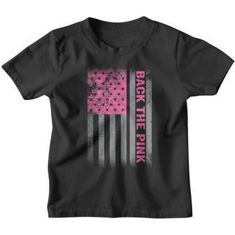 Back The Pink Breast Cancer Awareness Flag Toddler Women Men Youth T-shirt - Thegiftio UK