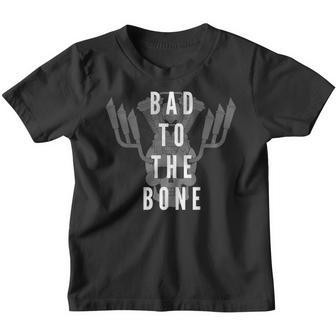 Bad To The Bone Halloween Funny Graphic Youth T-shirt - Thegiftio UK