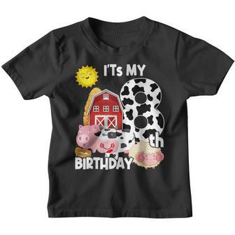 Barnyard Farm Animals 8Th Birthday 8 Year Old Birthday Youth T-shirt - Thegiftio UK
