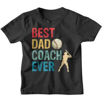 Baseball Best Dad Coach Ever Retro Game Day Fathers Day Youth T-shirt - Thegiftio UK