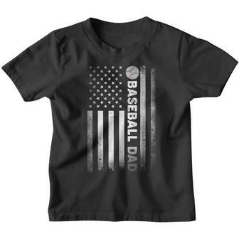 Baseball Dad Softball Dad Game Day Flag Vintage Fathers Day Youth T-shirt - Thegiftio UK