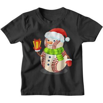 Baseball Snowman Christmas For Boys Toddlers Kids Xmas Youth T-shirt - Thegiftio UK