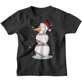 Baseball Snowman Santa Hat Christmas Soccer Lover Kids Youth T-shirt - Thegiftio UK