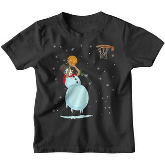 Basketball ChristmasSnowman Is Playing Basketball Christmas Youth T-shirt - Thegiftio UK
