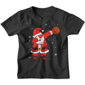 Basketball Dabbing Santa Funny Christmas Gifts For Kids Boys V2 Youth T-shirt - Thegiftio UK