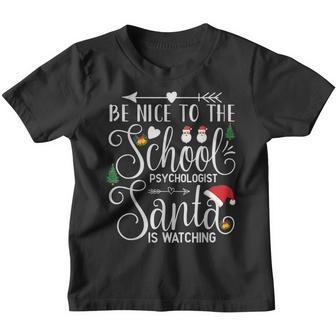 Be Nice To The School Psychologist Santa Christmas Party Youth T-shirt - Thegiftio UK
