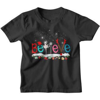 Believe Ballerina Dancing Dancer Ballet Christmas Xmas Ns Youth T-shirt - Thegiftio UK