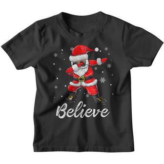 Believe Christmas Dabbing Santa Claus Kids Boys Girls Youth T-shirt - Thegiftio UK