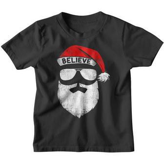 Believe Quote On Santa Hat Mustache Family Reunion Christmas V2 Youth T-shirt - Thegiftio UK
