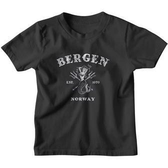 Bergen Norway Vintage Mermaid Nautical V2 Youth T-shirt - Thegiftio UK