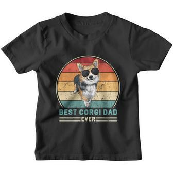 Best Corgi Dad Ever Retro Vintage 60S 70S Sunset Gift Youth T-shirt - Monsterry UK