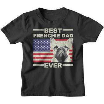 Best Frenchie Dad For Men Us Flag American French Bulldog Youth T-shirt - Thegiftio UK