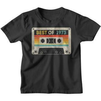 Best Of 1973 50Th Birthday Gifts Cassette Tape Vintage 1973 Youth T-shirt - Thegiftio UK