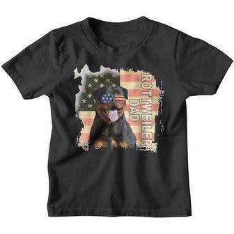 Best Rottweiler Dad Ever Us Flag 4Th Of July Rottweiler Gift Youth T-shirt - Thegiftio UK