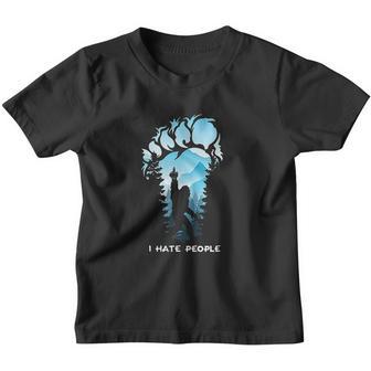 Bigfoot I Hate People Bigfoot Camping Watercolor Youth T-shirt - Thegiftio UK