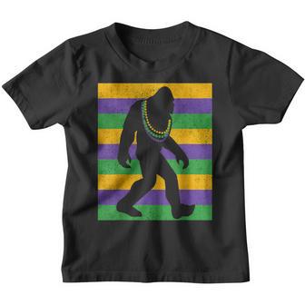 Bigfoot Mardi Gras Sasquatch Funny Men Kids Gifts Youth T-shirt - Thegiftio UK