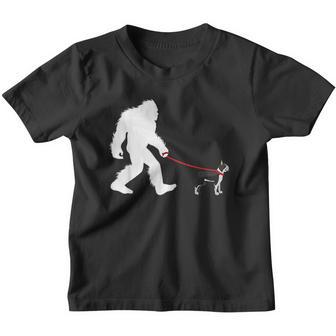 Bigfoot Walking Boston Terrier Dog Walker Gift Youth T-shirt - Thegiftio UK