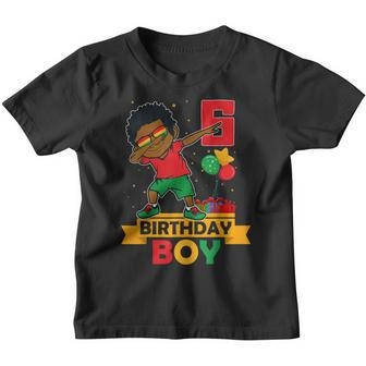 Birthday African American Boy 6Th Birthday Young Black Kids Youth T-shirt | Mazezy