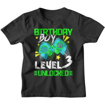 Birthday Boy Level 3 Unlocked Gamer 3Rd Birthday Gift Youth T-shirt - Thegiftio UK