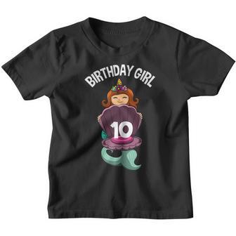 Birthday Girl 10Th Birthday Mermaid Girl 10 Years Old V2 Youth T-shirt - Thegiftio UK