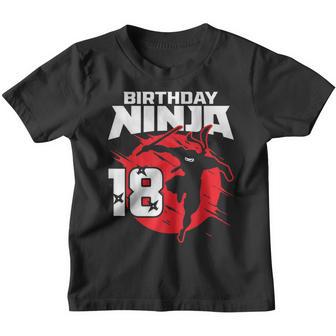 Birthday Ninja 18Th Birthday Little Ninja Is 18 Year Old Boy Youth T-shirt - Thegiftio UK