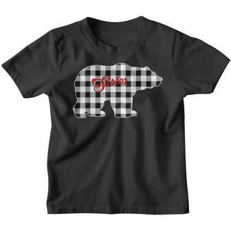 Black And White Buffalo Plaid Sister Bear Christmas Pajama Youth T-shirt - Thegiftio UK