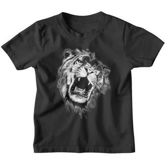 Black And White Roaring Lion Tattoo Design T-Shirt Youth T-shirt - Thegiftio UK