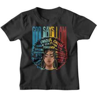 Black Girl God Says I Am Black Melanin History Month Pride V5 Youth T-shirt - Thegiftio UK