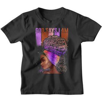 Black Girl God Says I Am Black Melanin History Month Pride V8 Youth T-shirt - Thegiftio UK