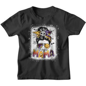 Bleached Boojie Mom Messy Bun Hair Women Halloween Costume Youth T-shirt - Thegiftio UK