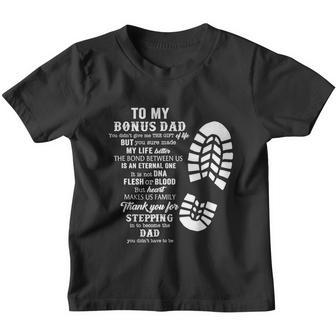 Bonus Dad Fathers Day Gift From Stepdad For Daughter Son Tshirt V2 Youth T-shirt - Monsterry