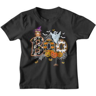 Boo Creepy Owl Pumpkin Ghost Funny Halloween Costume V6 Youth T-shirt - Thegiftio UK