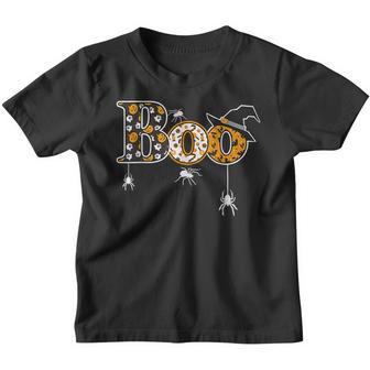 Boo Funny Halloween Costume Spiders Ghosts Pumkin Witch Hat Youth T-shirt - Thegiftio UK