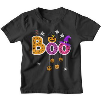 Boo Halloween Costume Spiders Ghosts Pumpkin & Witch Hat V2 Youth T-shirt - Thegiftio UK