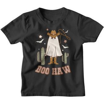 Boo Haw Ghost Funny Cowboy Cowgirl Western Halloween Youth T-shirt - Thegiftio UK
