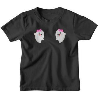 Boos For Boobs 22 Cute Ghost Costume Halloween Day Youth T-shirt - Thegiftio UK