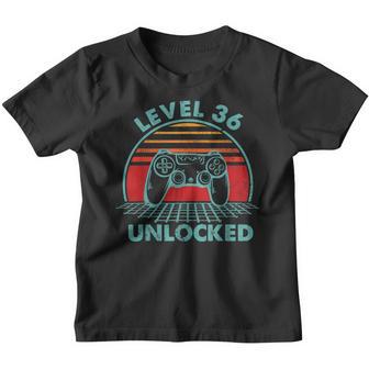 Born In 1987 Level 36 Unlocked Video Gamer 36Th Birthday Youth T-shirt - Thegiftio UK