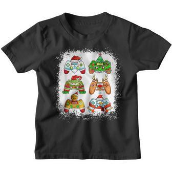 Boys Christmas Santa Elf Gaming Controllers Gamer Xmas Funny V2 Youth T-shirt - Thegiftio UK
