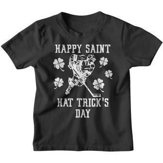 Boys Kids St Patricks Day Hockey Saint Hat Tricks Youth T-shirt - Seseable