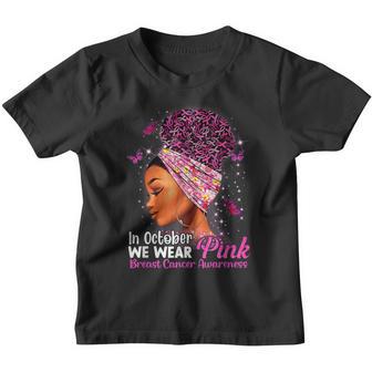 Breast Cancer Awareness In October We Wear Pink Butterfly V7 Youth T-shirt - Thegiftio UK