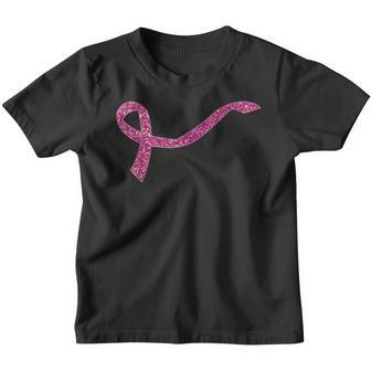 Breast Cancer Awareness Pink Ribbon Bling Glitter Sparkles Youth T-shirt - Thegiftio UK