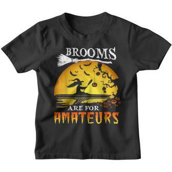 Brooms Are For Amateurs Witch Kayaking Halloween Youth T-shirt - Thegiftio UK