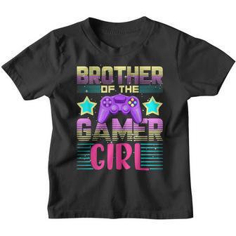 Brother Of The Gamer Girl Gaming Birthday Matching Family Youth T-shirt - Thegiftio UK