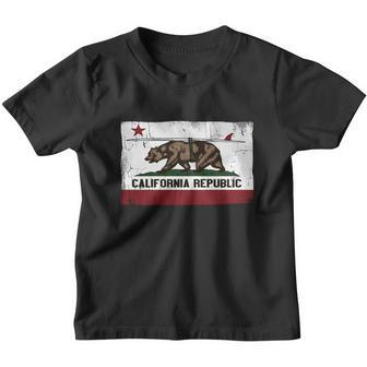 California Republic Surfing Bear Flag Vintage T-Shirt Youth T-shirt - Thegiftio UK