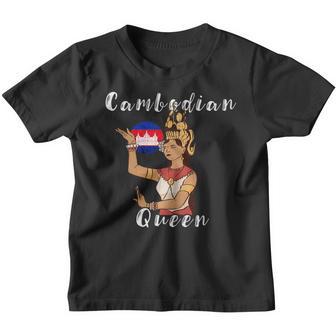 Cambodia Khmer Girl Dancing Cambodian Pride Flag Culture Youth T-shirt - Thegiftio UK