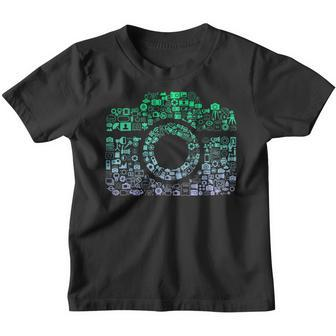 Camera Iconography For Photographer Boys Photography Youth T-shirt | Mazezy
