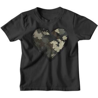Camo Print Heart Happy Valentines Day Youth T-shirt - Thegiftio UK