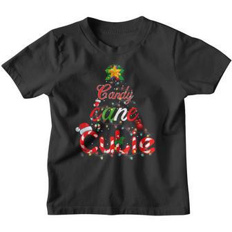 Candy Cane Cutie Funny Xmas Boys Girls Kids Christmas Pajama Youth T-shirt - Thegiftio UK