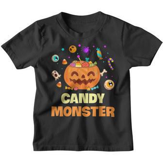 Candy Monster Funny Halloween Kids Boys Girls Youth T-shirt - Thegiftio UK